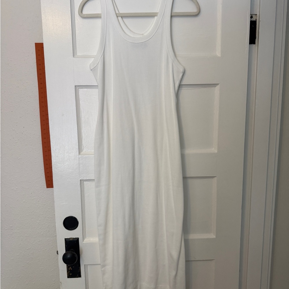 Everlane Ribbed White Sleeveless Maxi Dress